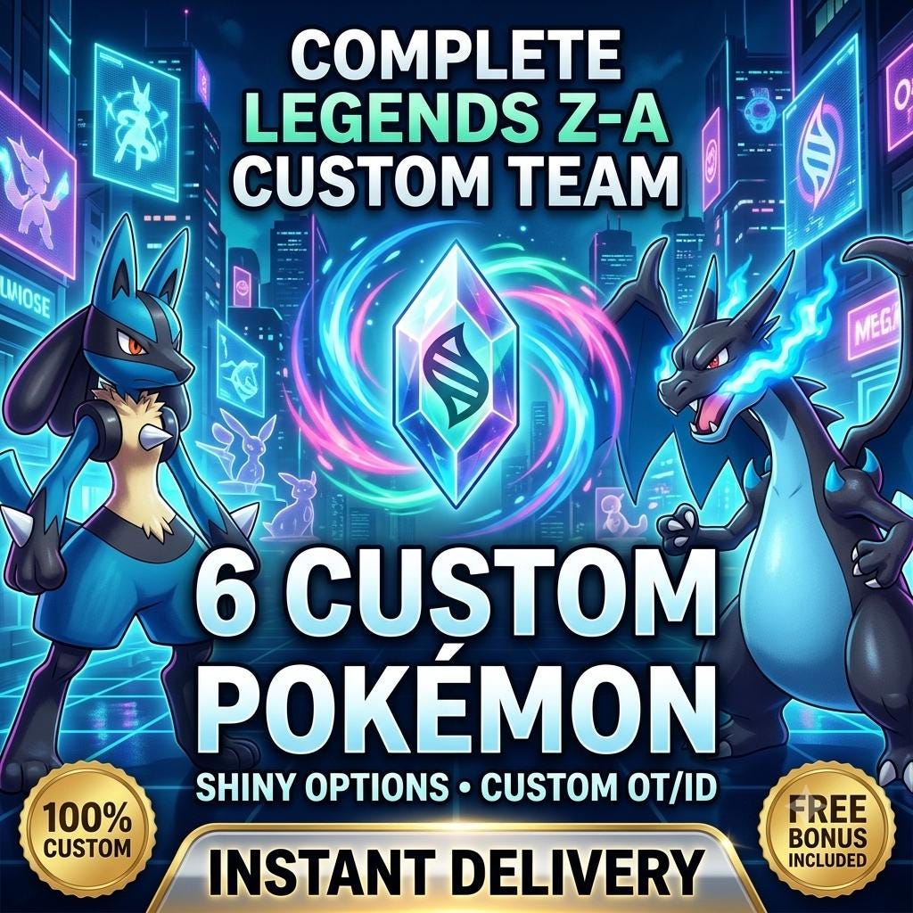 CUSTOM SHINY TEAM 6 Pokemon Legends Za Pokopia Ready Build Your Own Bundle Any Species Battle Ready 6IV Custom Ot Home Transfer Switch 2 – Pokémon Legends Z-A Pokémon card photo