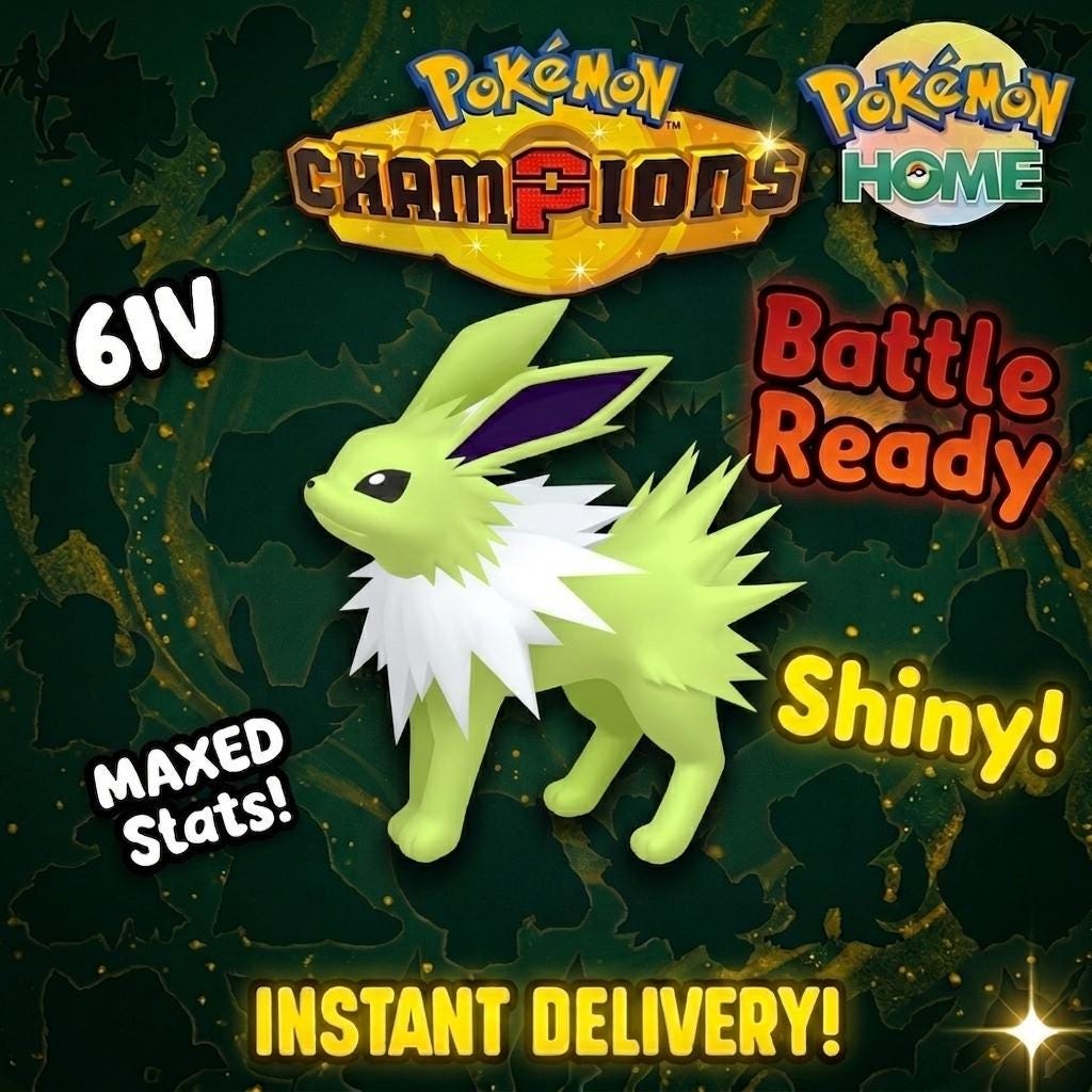 Shiny Jolteon Pokémon Champions 6IV Competitive Battle Ready – Champions Pokémon card photo