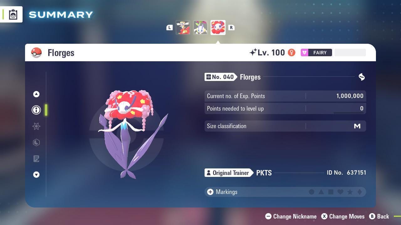 Foto de la carta Pokémon Shiny Red FLORGES Pokémon Legends ZA 6IV Listo para el Combate Competitivo 2