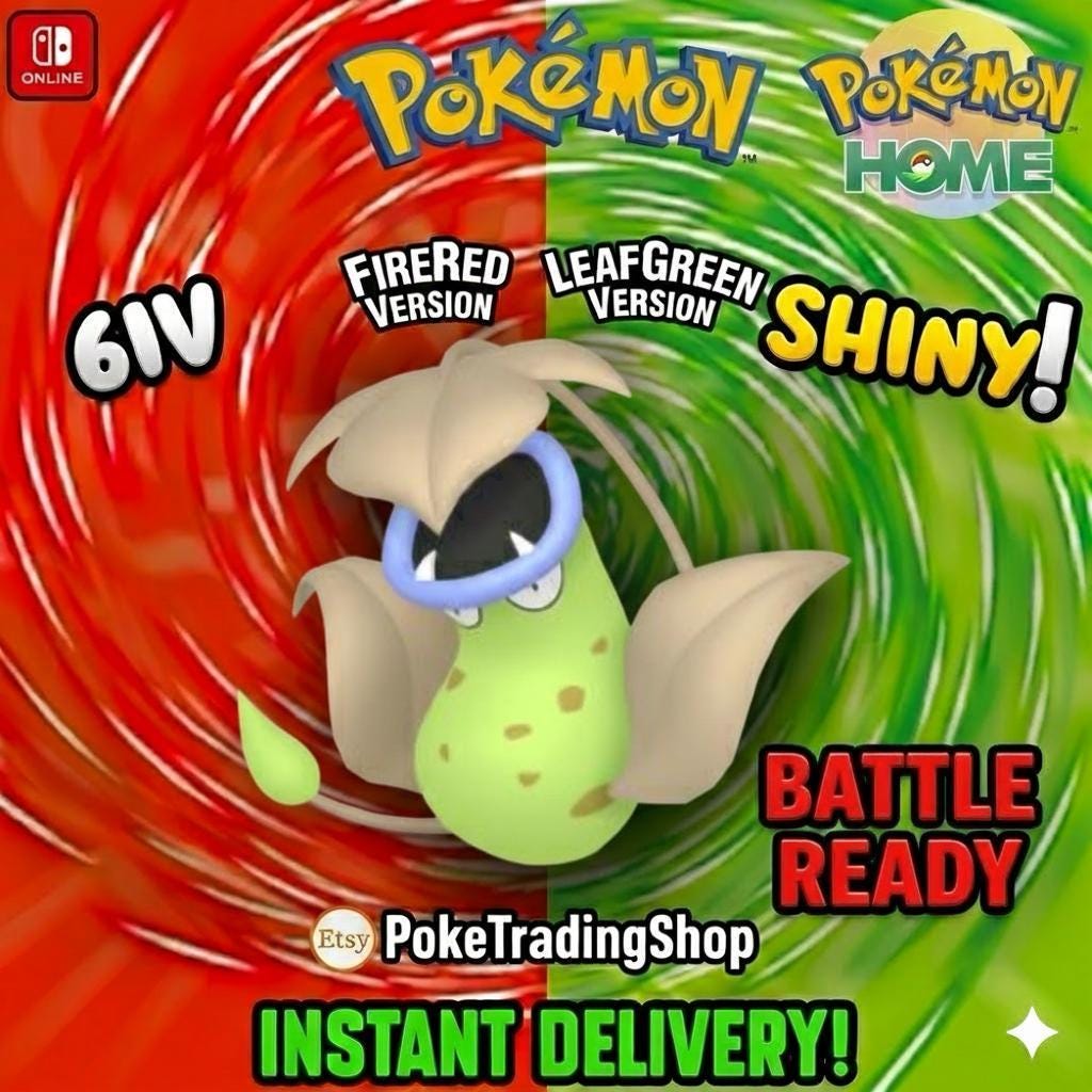 Foto de la carta Pokémon VICTREEBEL VARIOCROMÁTICO Pokémon Rojo Fuego Verde Hoja 6IV Competitivo Listo para la Batalla
