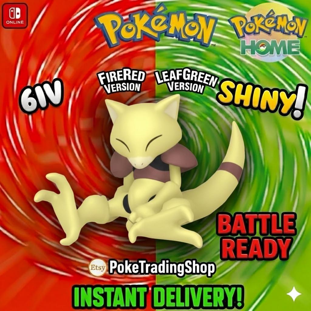 Foto de la carta Pokémon ABRA VARIOCROMÁTICO Pokémon Rojo Fuego Verde Hoja 6IV Competitivo Listo para la Batalla