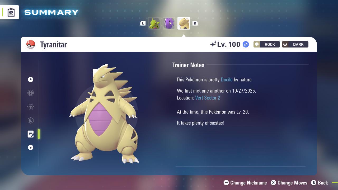 Фото покемона Блестящий TYRANITAR Pokémon Legends ZA 6IV Готовый к соревновательным боям 4
