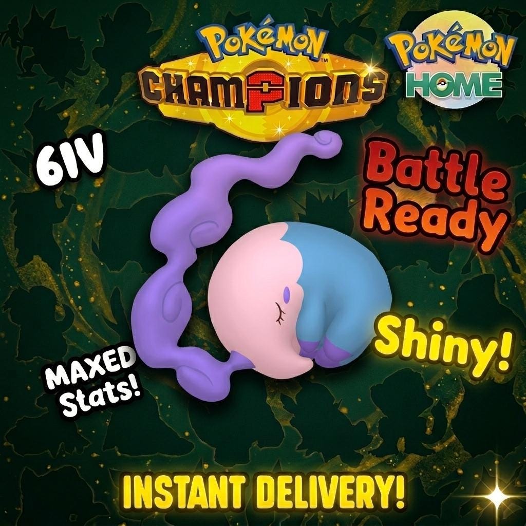 Shiny Musharna Pokémon Champions 6IV Competitive Battle Ready Pokémon card photo