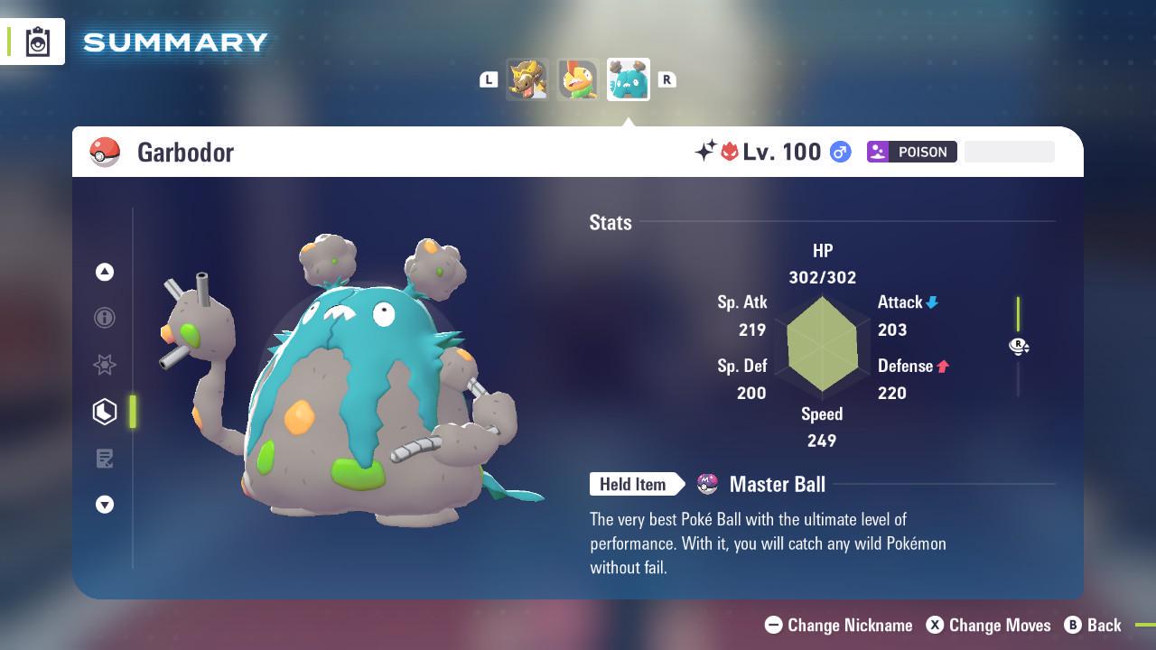 Shiny Alpha Garbodor Pokémon Legends ZA 6IV Competitive Battle Ready – Pokémon Legends Z-A Pokémon card photo