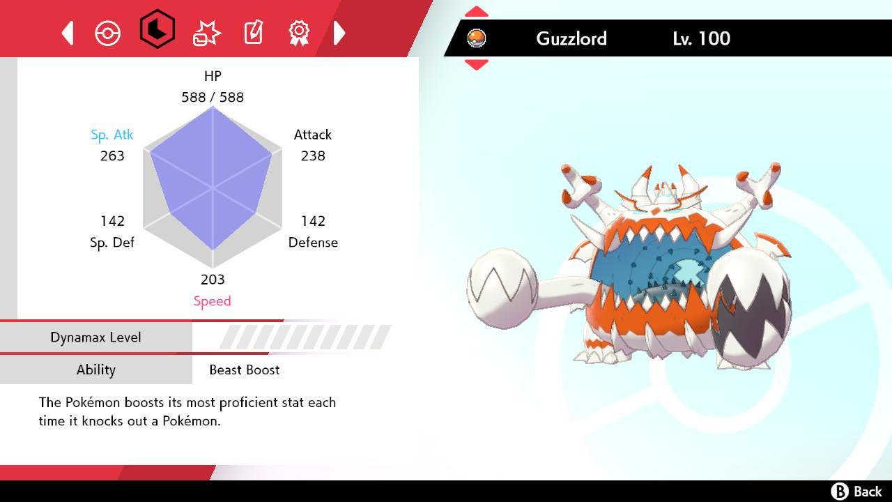 Shiny GUZZLORD Pokemon Sword Shield 6IV Competitive Battle Ready Pokémon card photo 2