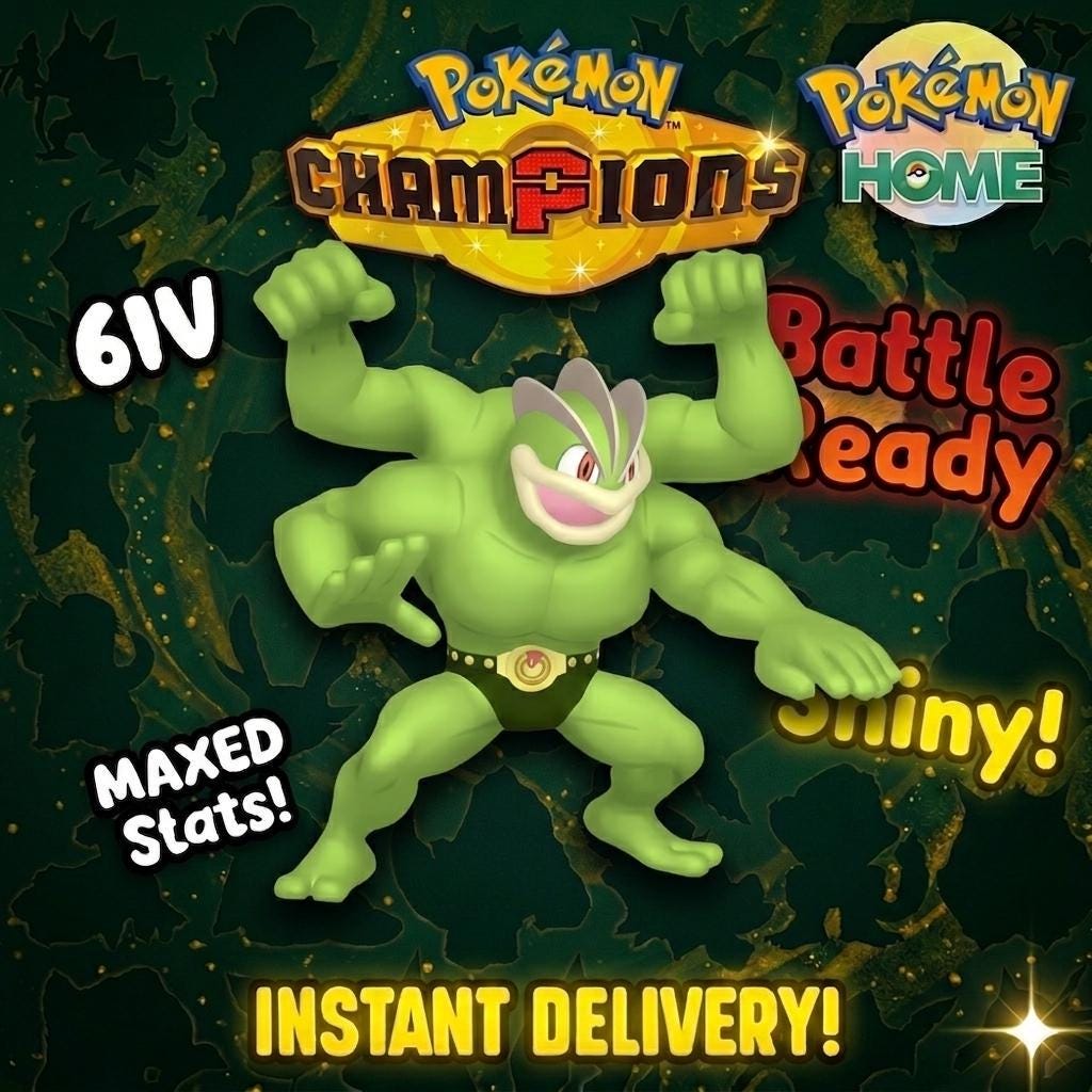 Shiny Machamp Pokémon Champions 6IV Competitive Battle Ready – Champions Pokémon card photo