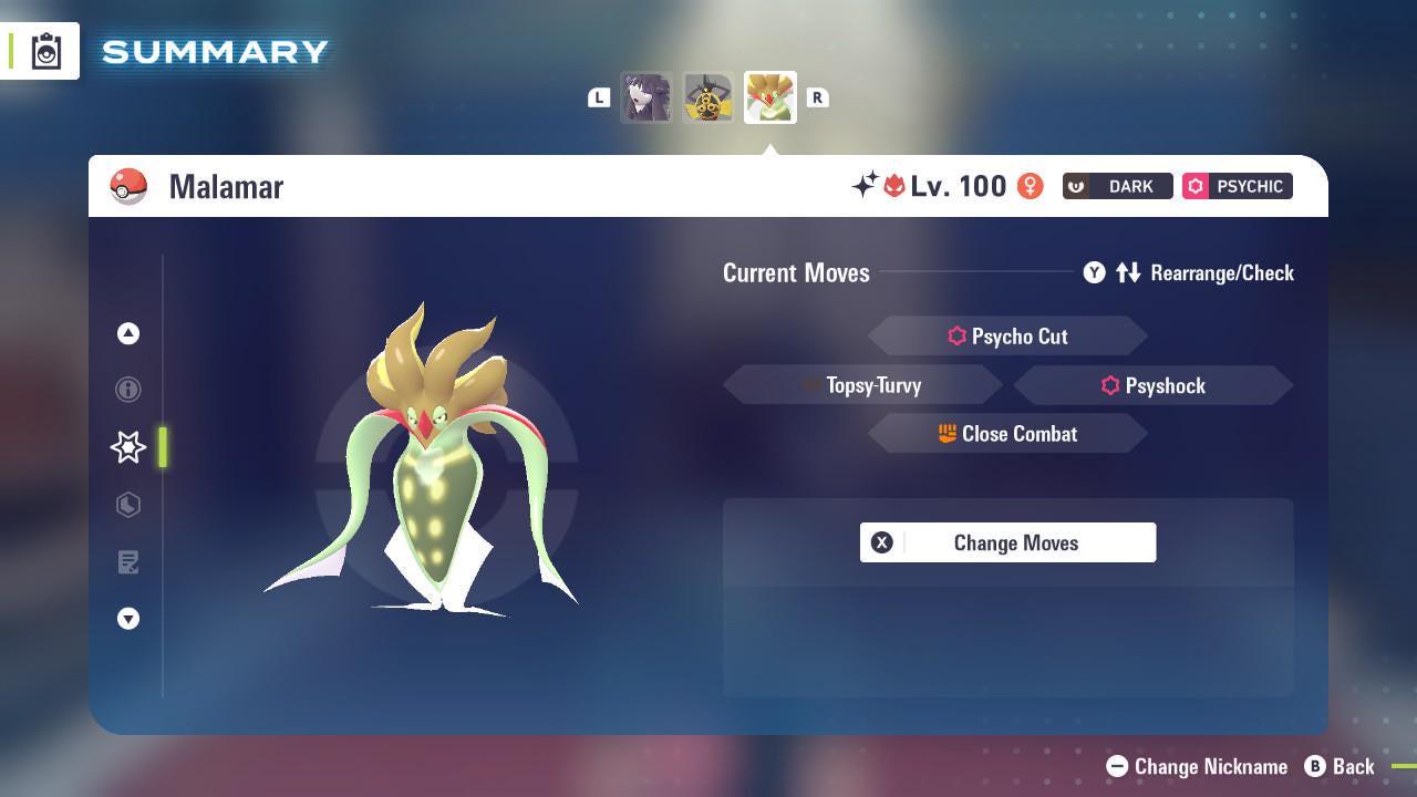 Foto de la carta Pokémon Shiny Alpha Malamar Pokémon Legends ZA 6IV Listo para la Batalla Competitiva 4