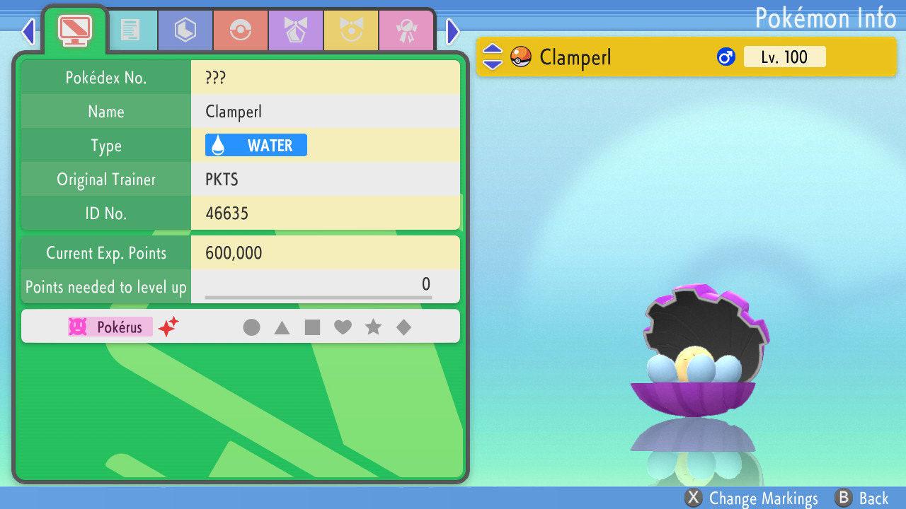 SHINY 6IV CLAMPERL Pokemon Brilliant Diamond Shining Pearl 6IV Competitive Battle Ready – Brilliant Diamond & Shining Pearl Pokémon card photo