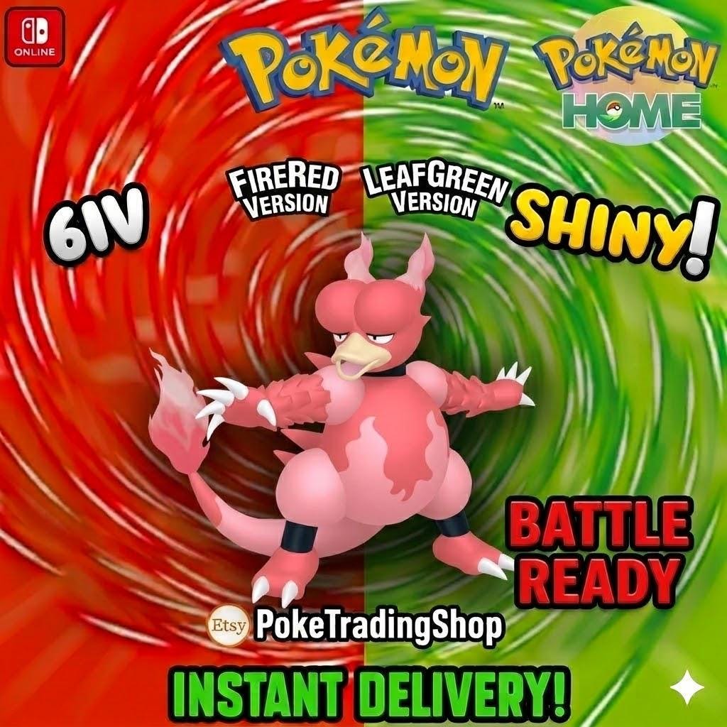 Foto de la carta Pokémon MAGMAR VARIOCROMÁTICO Pokémon Rojo Fuego Verde Hoja 6IV Competitivo Listo para la Batalla