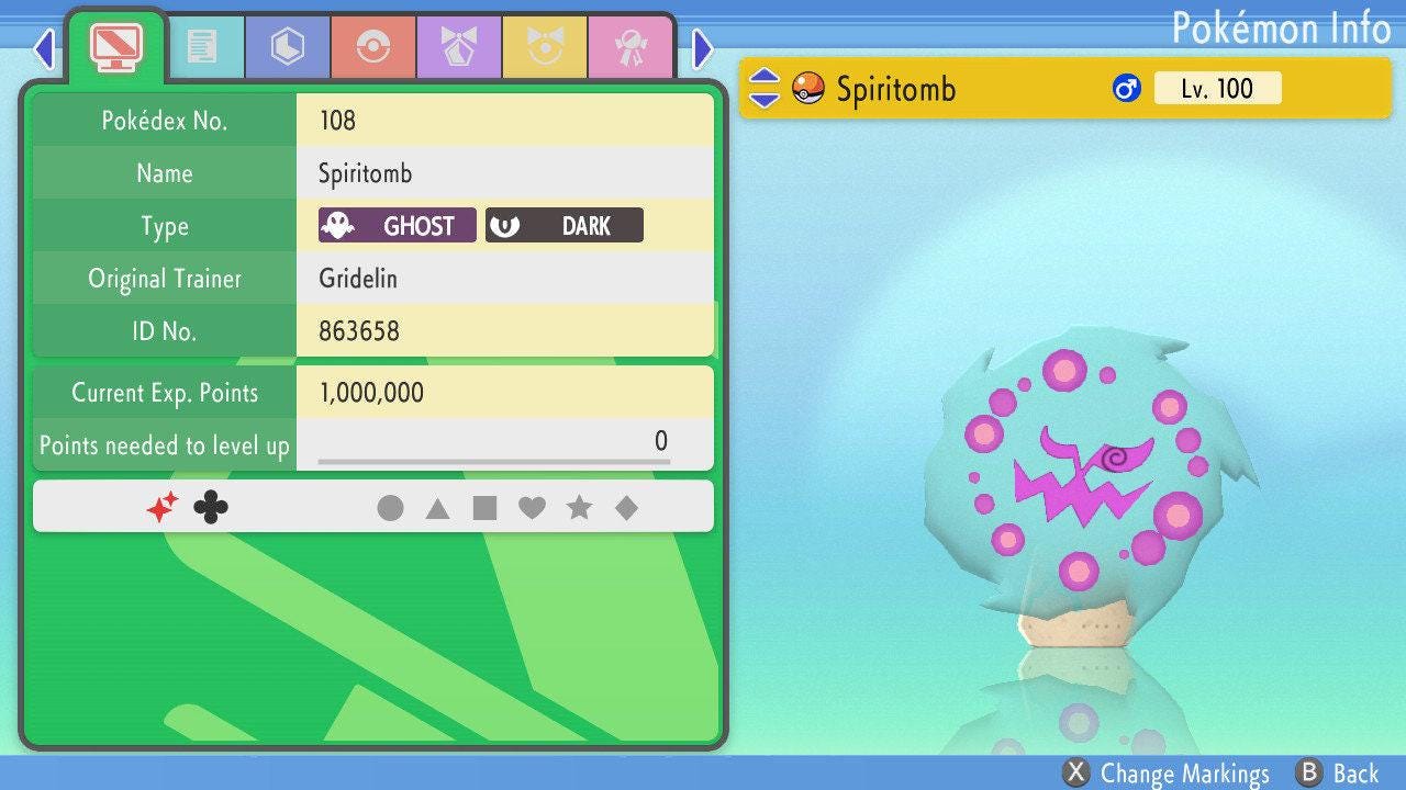 SHINY 6IV SPIRITOMB Pokemon Brilliant Diamond Shining Pearl 6IV Competitive Battle Ready Pokémon card photo 2