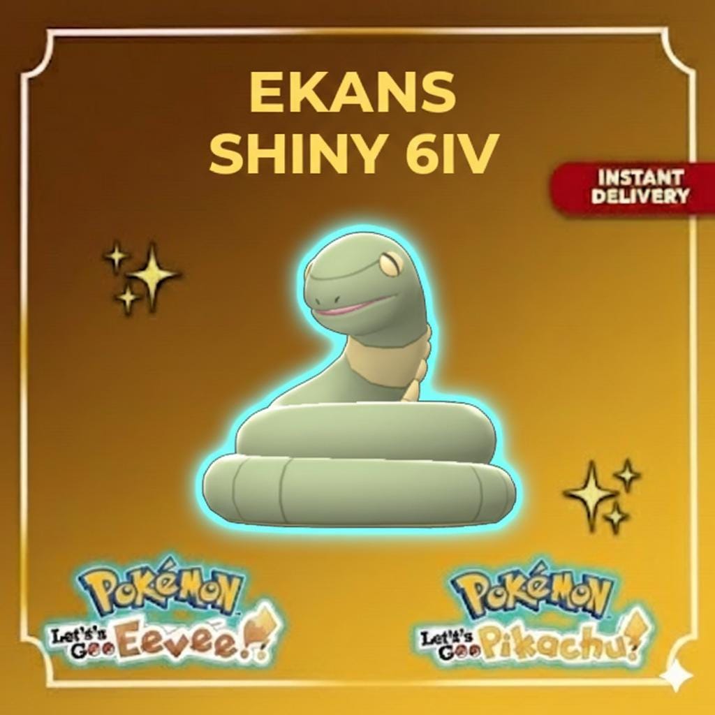Shiny EKANS Pokémon Lets Go Pikachu Eevee 6IV Competitive Battle Ready – Pokémon Let's Go Pokémon card photo