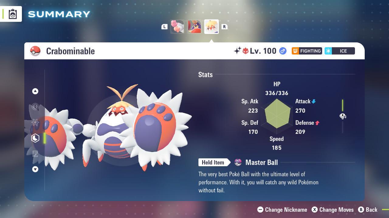 Фото покемона Shiny Alpha Crabominable Pokémon Legends ZA 6IV Готов к соревновательным боям 2
