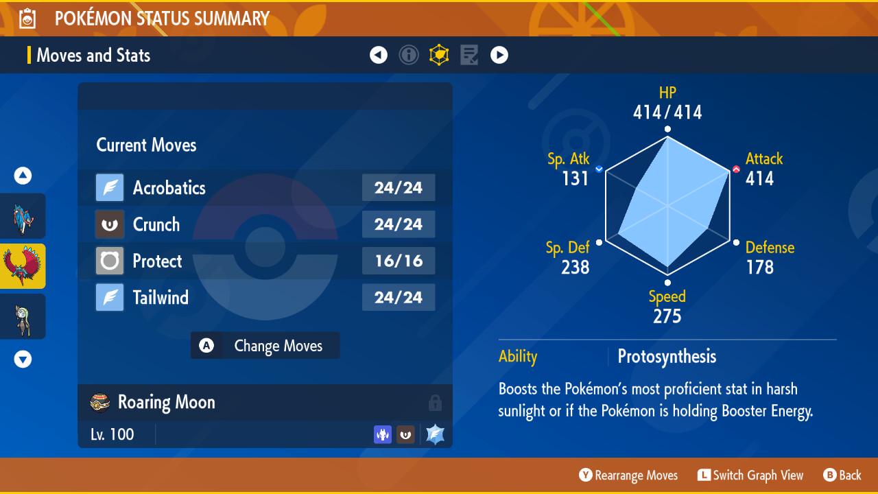 Фото покемона SHINY 6iv ROARING MOON Pokémon Scarlet and Violet 6IV Готов к соревновательным битвам 3
