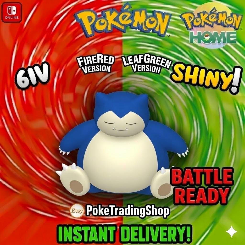 Фото покемона БЛЕСК SNORLAX Pokémon FireRed LeafGreen 6IV Готов к соревновательным битвам