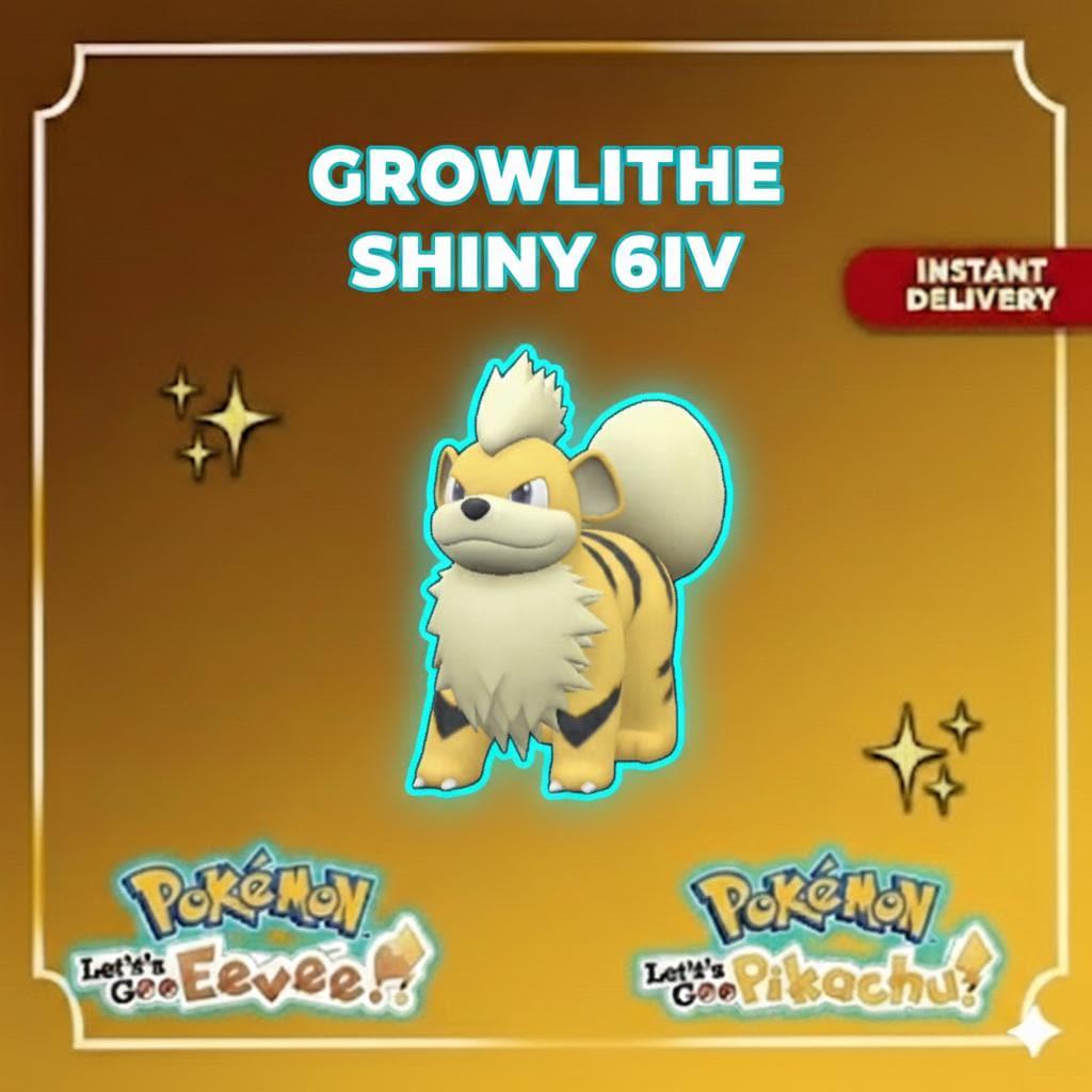 Shiny GROWLITHE Pokémon Lets Go Pikachu Eevee 6IV Competitive Battle Ready – Pokémon Let's Go Pokémon card photo