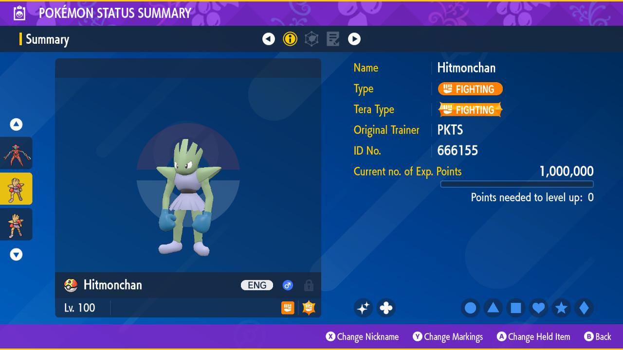 Shiny HITMONCHAN Pokémon Scarlet Violet 6IV Competitive Battle Ready Pokémon card photo 2