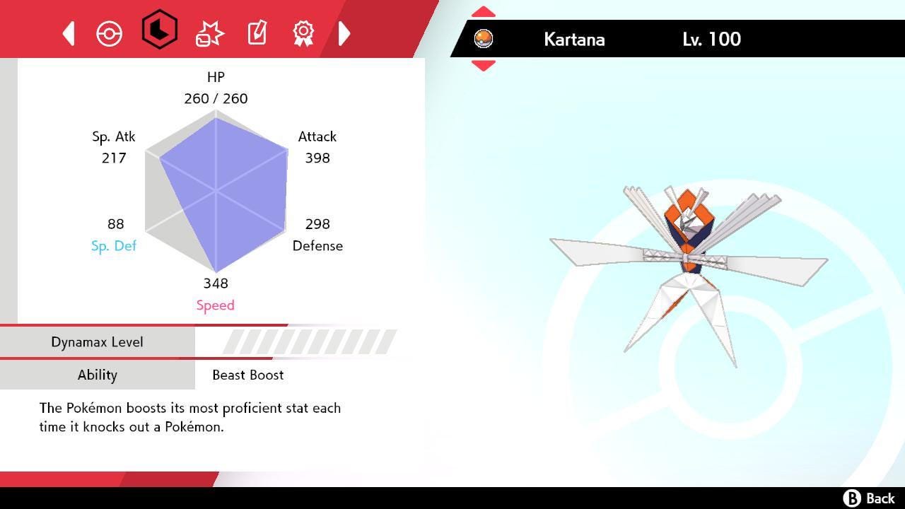 Shiny KARTANA Pokemon Sword Shield 6IV Competitive Battle Ready Pokémon card photo 2