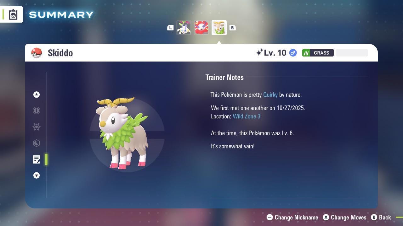 Foto de la carta Pokémon Shiny SKIDDO Pokémon Legends ZA 6IV Listo para el Combate Competitivo 4