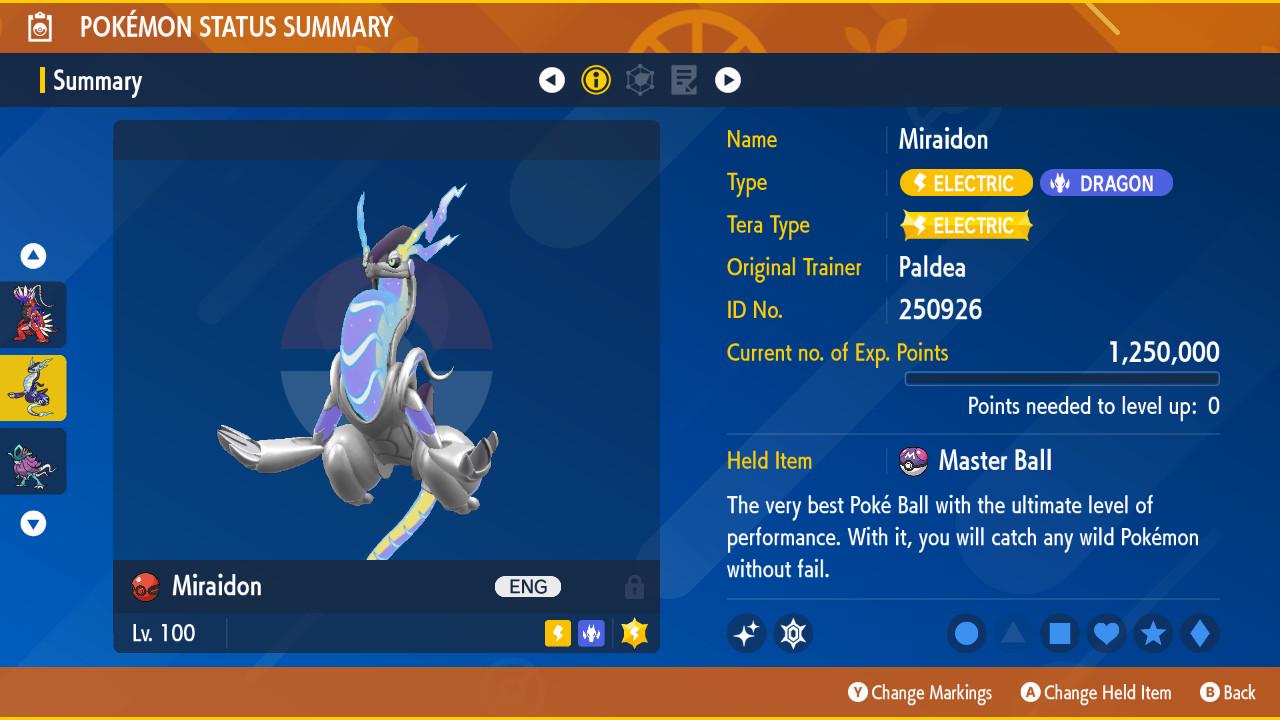 Shiny 6IV Miraidon GameStop Event Pokémon Scarlet Violet Competitive Battle Ready Pokémon card photo 2
