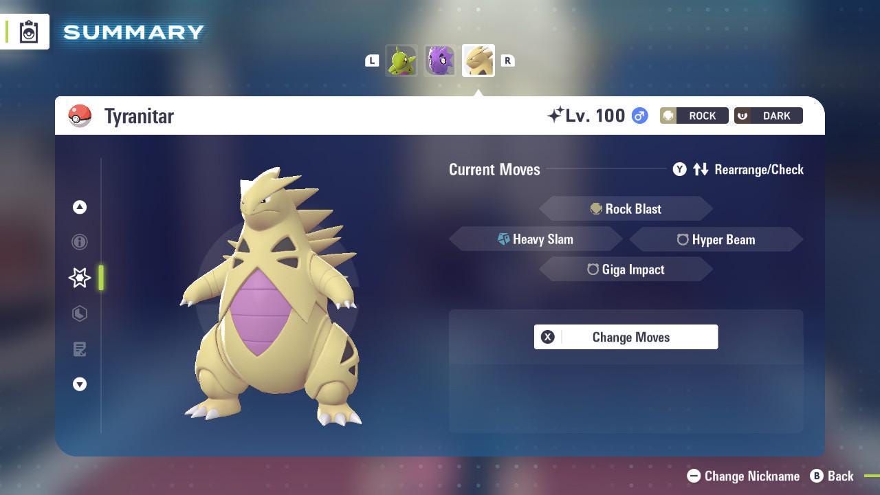 Фото покемона Блестящий TYRANITAR Pokémon Legends ZA 6IV Готовый к соревновательным боям 3