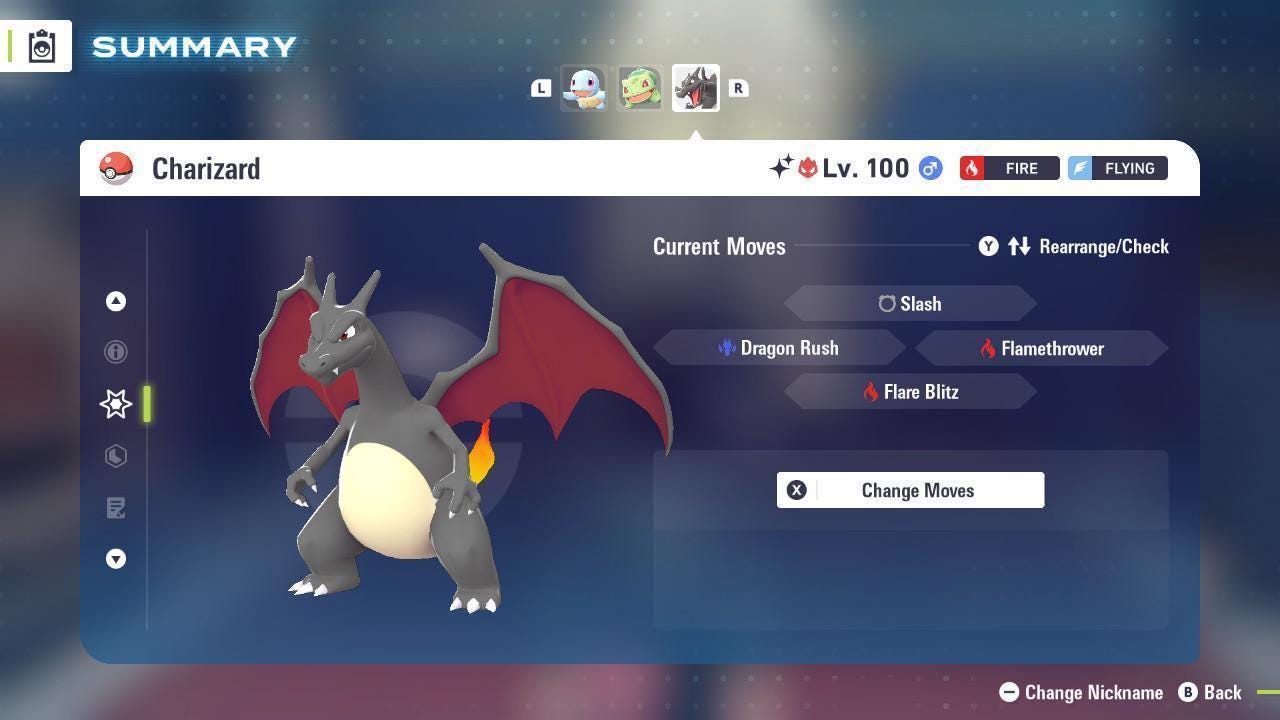 Foto de la carta Pokémon EL REGALO DEFINITIVO Charizard Alfa variocolor 6IV Listo para el Combate Prep. Legends ZA 4