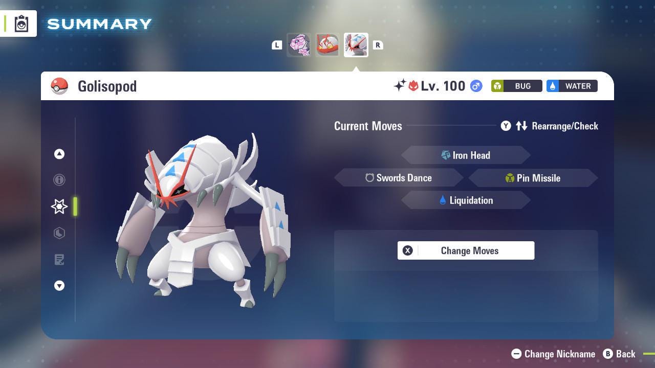 Foto de la carta Pokémon Shiny Alpha Golisopod Pokémon Legends ZA 6IV Listo para el Combate Competitivo 4