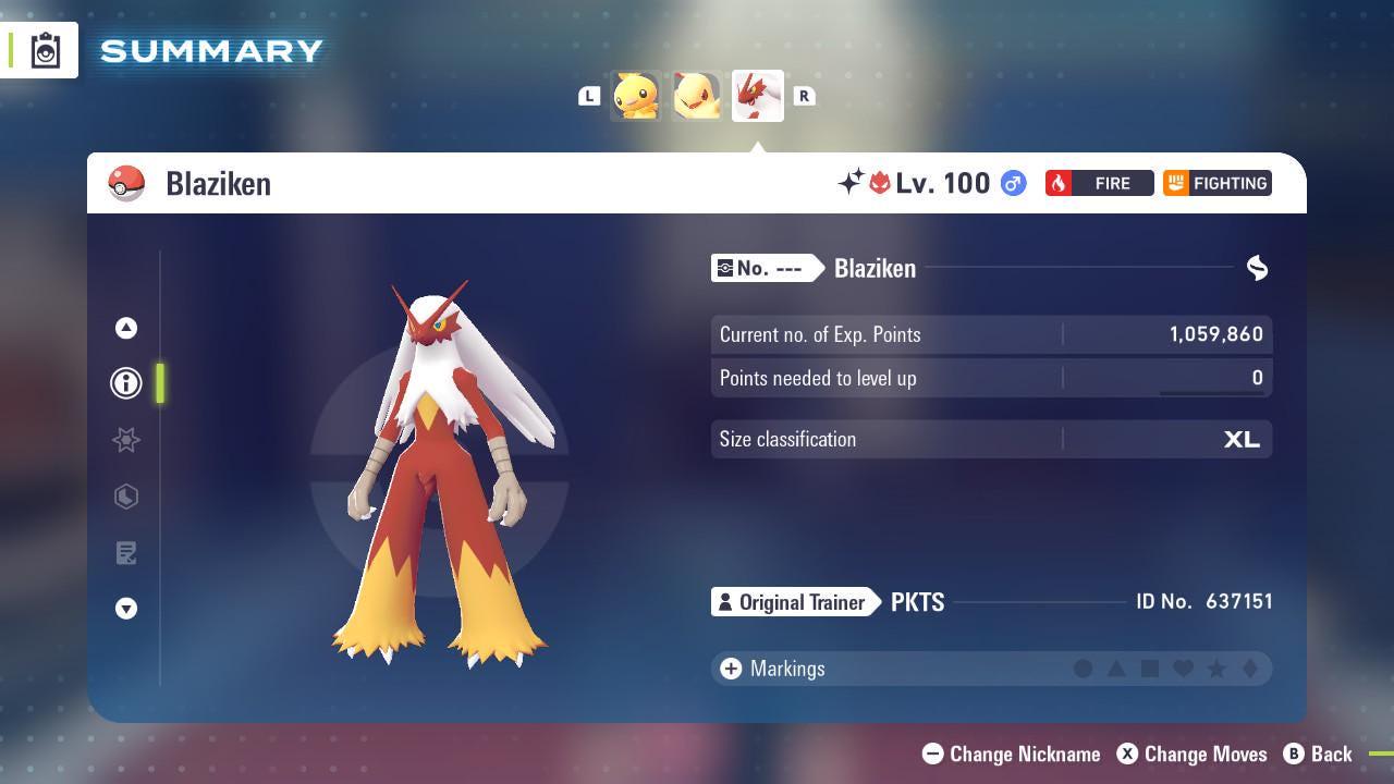 Foto de la carta Pokémon Blaziken variocolor Alfa Pokémon Legends Za Mega Dimension DLC 6IV competitivo listo para la batalla 3