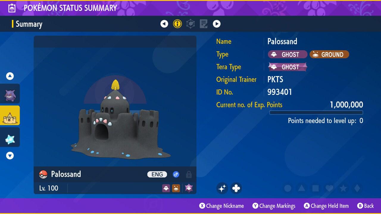 Shiny PALOSSAND Pokémon Scarlet Violet 6IV Competitive Battle Ready Pokémon card photo
