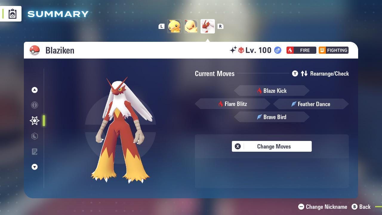 Foto de la carta Pokémon Blaziken variocolor Alfa Pokémon Legends Za Mega Dimension DLC 6IV competitivo listo para la batalla 4