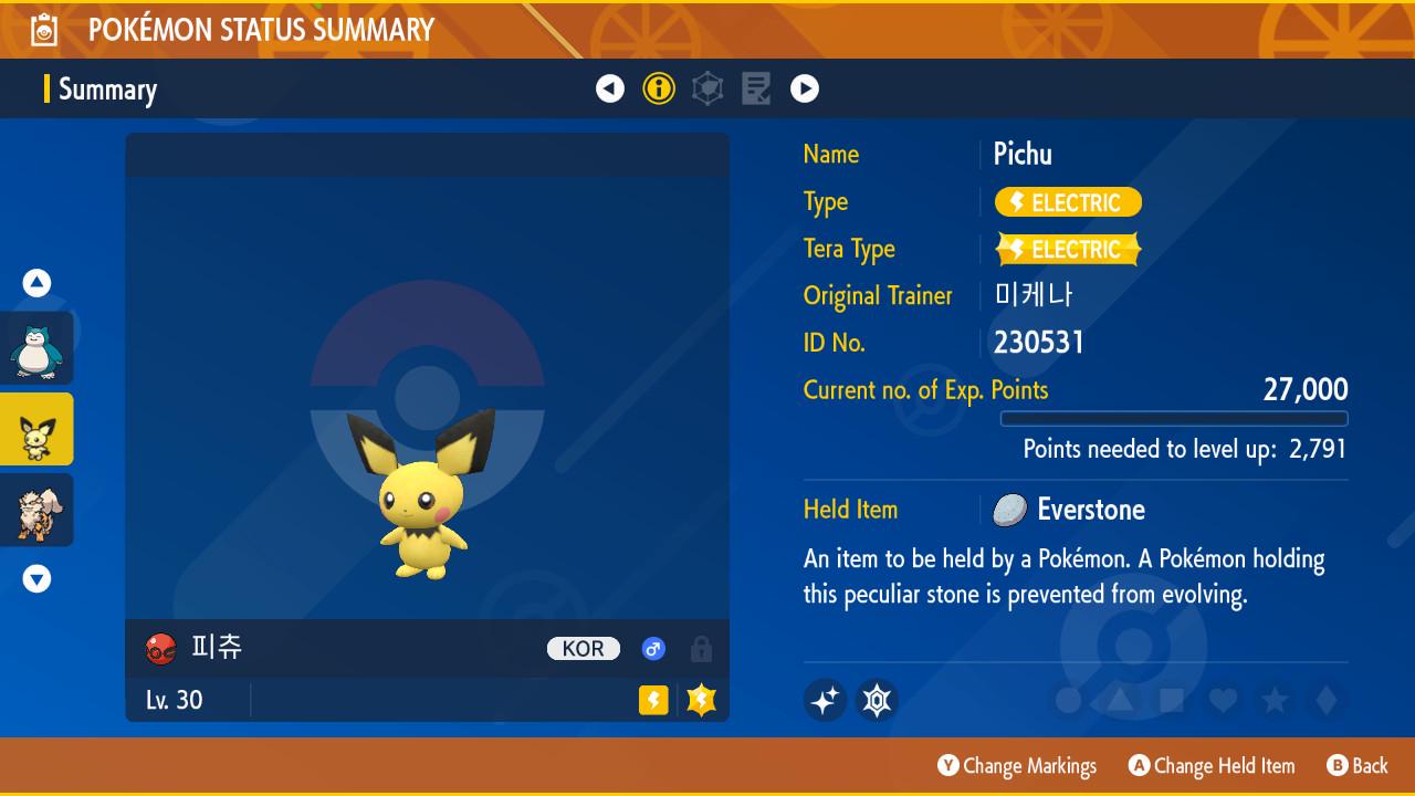 Shiny Event Michina Town Pichu Scarlet Violet 6IV Competitive Battle Ready – Exclusive Event Pokémon Pokémon card photo