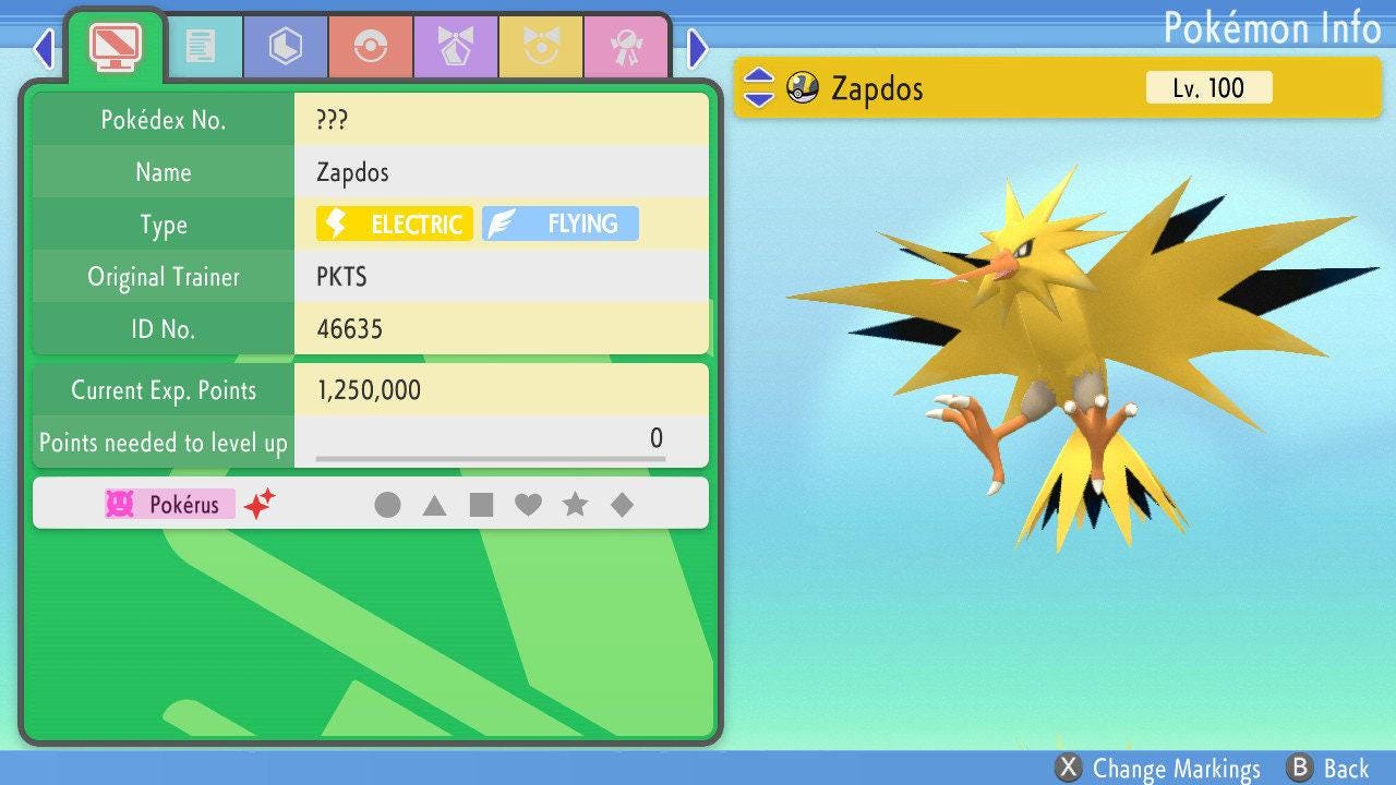 SHINY 6IV ZAPDOS Pokemon Brilliant Diamond Shining Pearl 6IV Competitive Battle Ready Pokémon card photo 2
