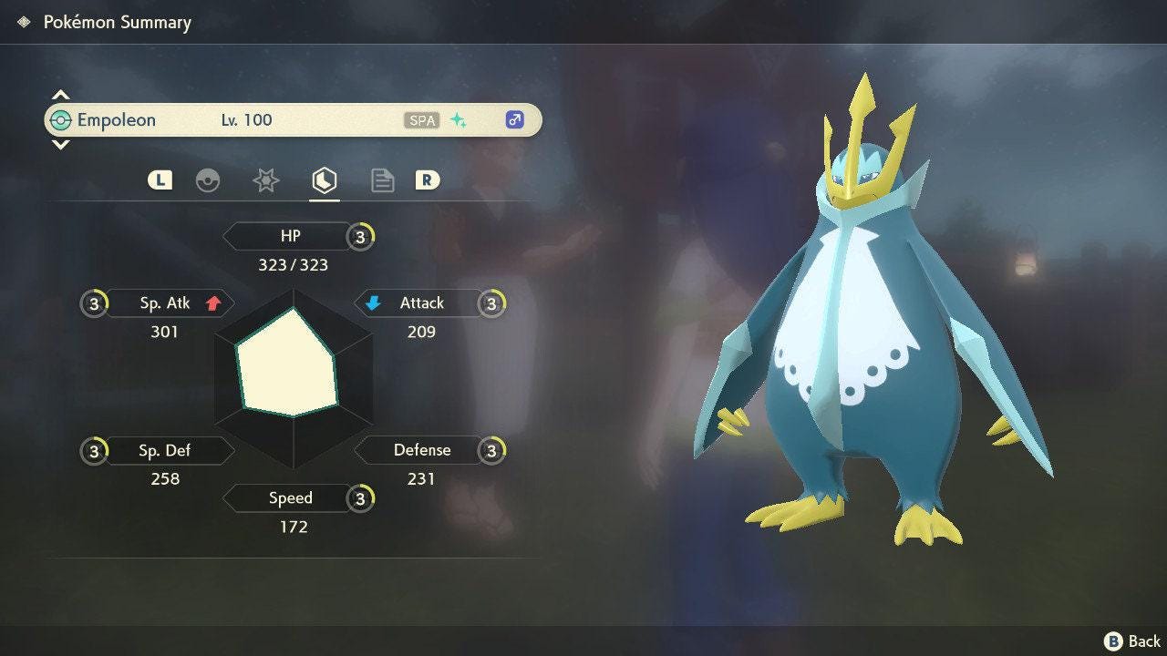 Shiny EMPOLEON Pokemon Legends Arceus 6IV Competitive Battle Ready Pokémon card photo 4