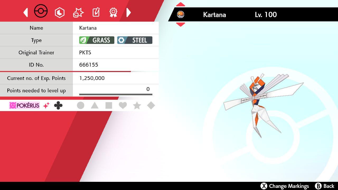 Shiny KARTANA Pokemon Sword Shield 6IV Competitive Battle Ready – Sword & Shield Pokémon card photo