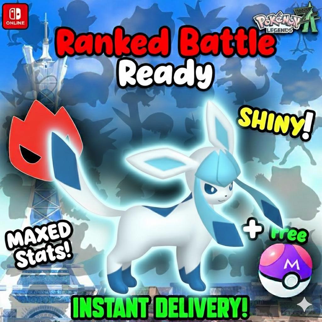 Shiny Alpha Glaceon Pokémon Legends ZA 6IV Competitive Battle Ready – Pokémon Legends Z-A Pokémon card photo