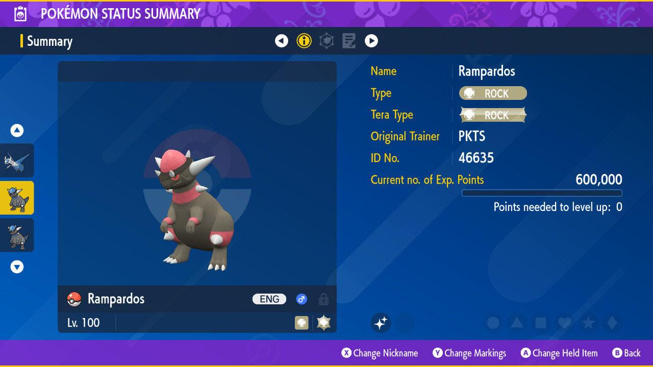 Shiny RAMPARDOS Pokémon Scarlet and Violet 6IV Competitive Battle Ready – Scarlet & Violet Pokémon card photo