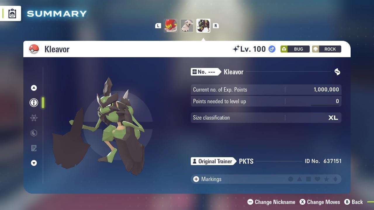 Фото покемона Шайни Клеавор Pokemon Legends ZA Mega Dimension DLC 6IV Готов к соревновательным битвам 2