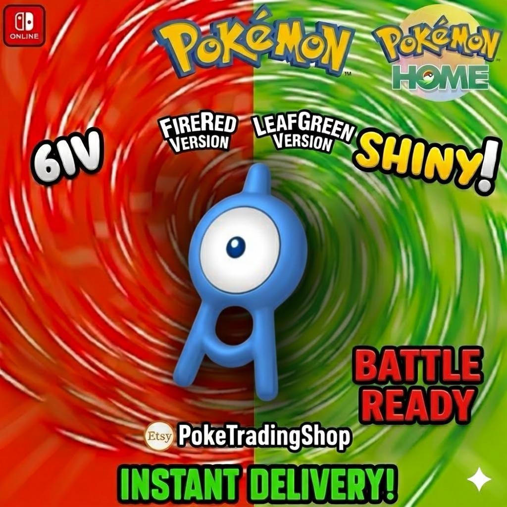 SHINY UNOWN Pokémon FireRed LeafGreen 6IV Competitive Battle Ready Pokémon card photo