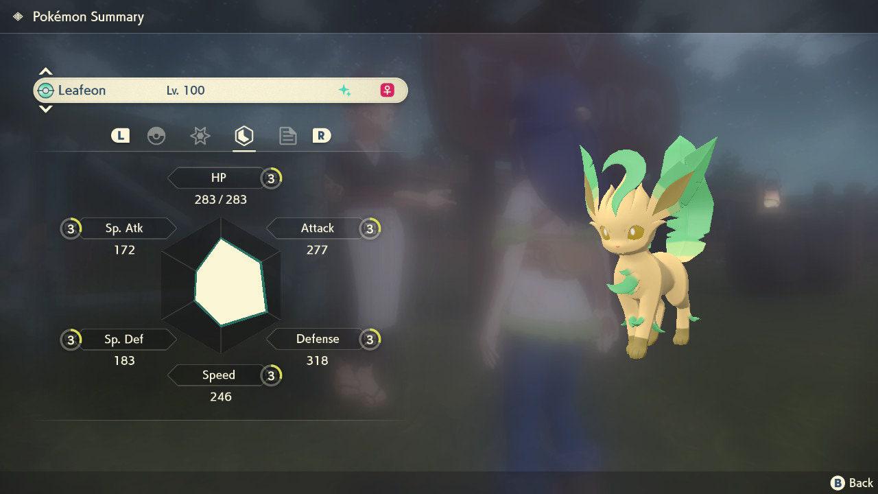 Shiny LEAFEON Pokemon Legends Arceus 6IV Competitive Battle Ready Pokémon card photo 4