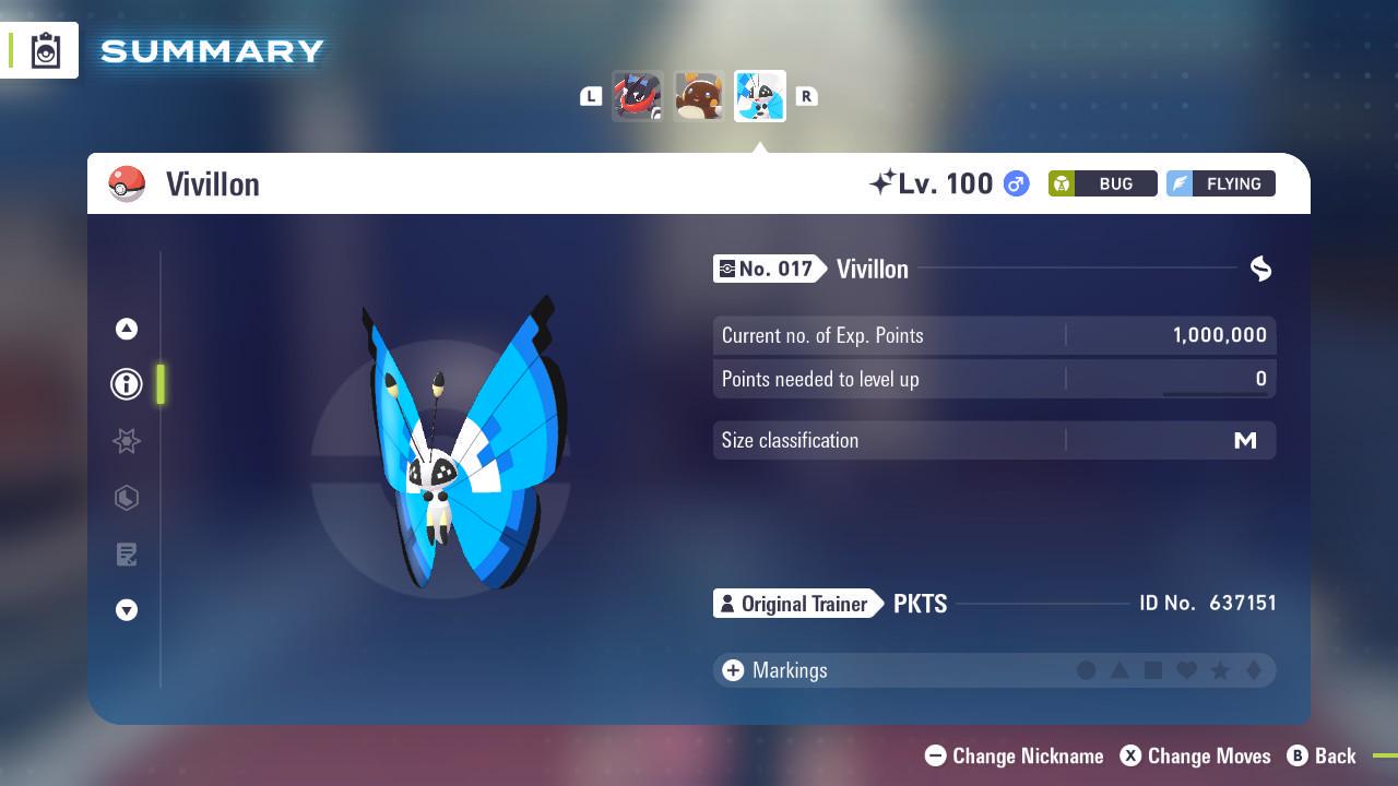 Foto de la carta Pokémon Pokemon Za Shiny 6IV MARINE VIVILLON Pokémon Legends ZA 6IV Listo para el Combate Competitivo 2