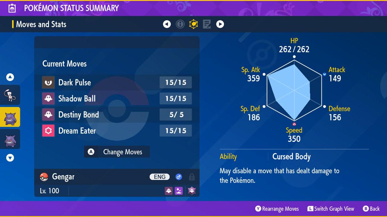 Shiny GENGAR Pokémon Scarlet Violet 6IV Competitive Battle Ready Pokémon card photo 3