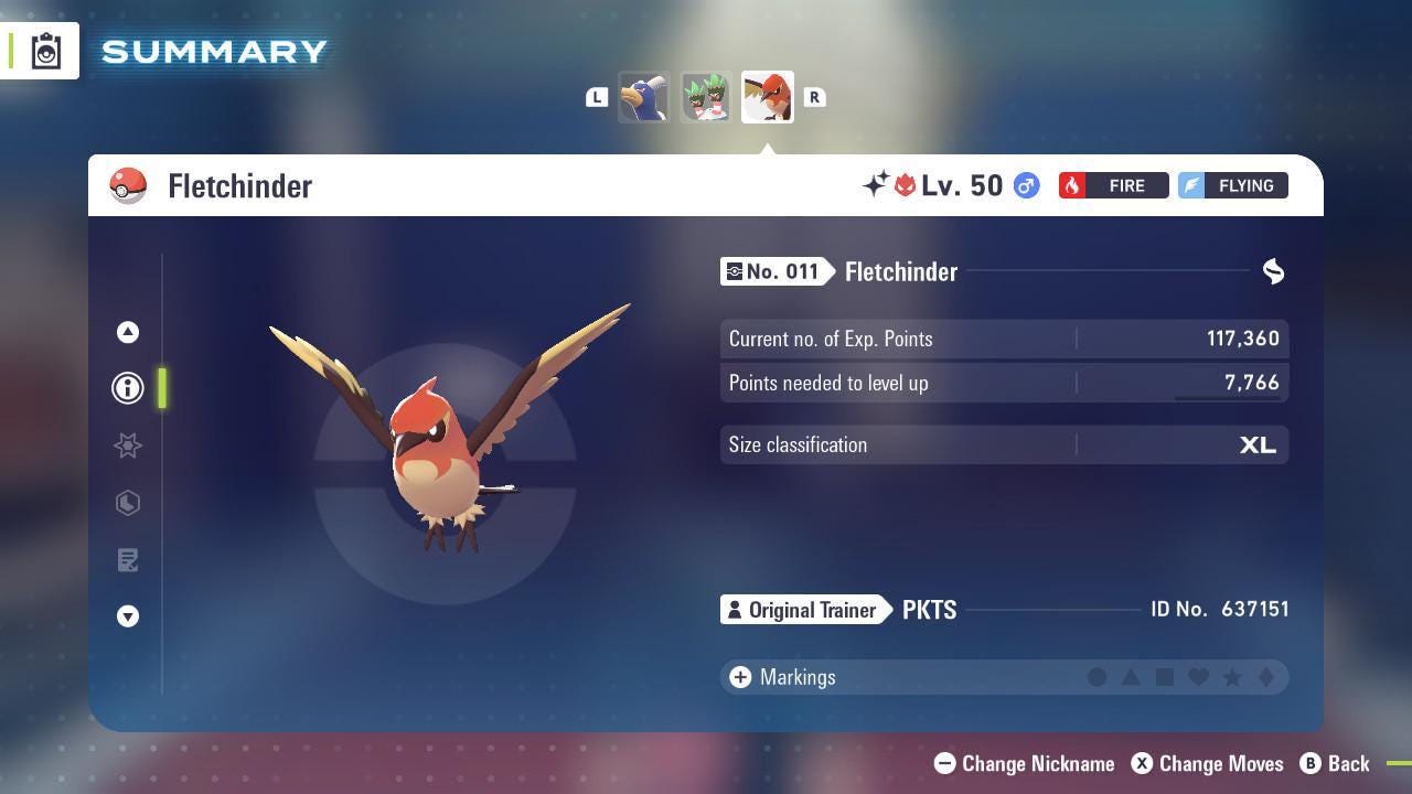 Shiny Alpha Fletchinder Pokémon Legends ZA 6IV Competitive Battle Ready Pokémon card photo 2