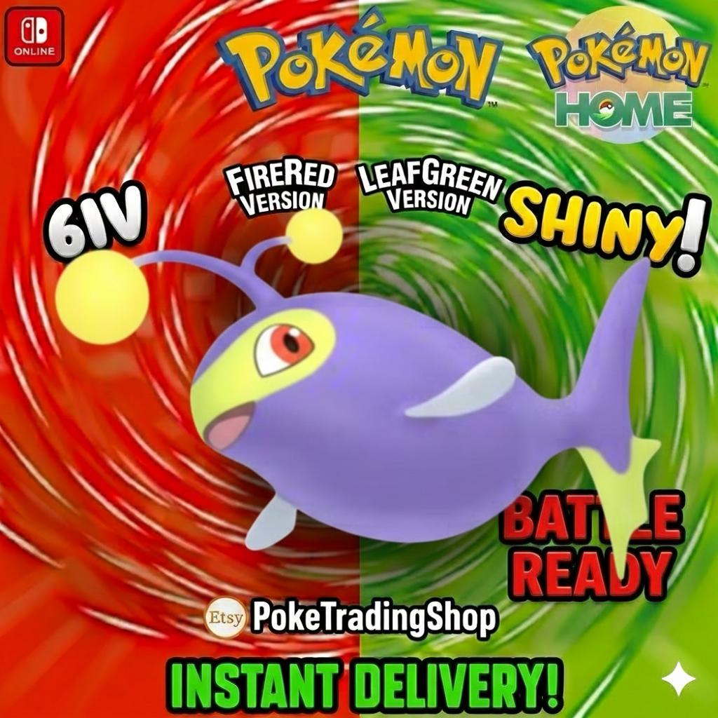 Foto de la carta Pokémon LANTURN VARIOCROMÁTICO Pokémon Rojo Fuego Verde Hoja 6IV Competitivo Listo para la Batalla