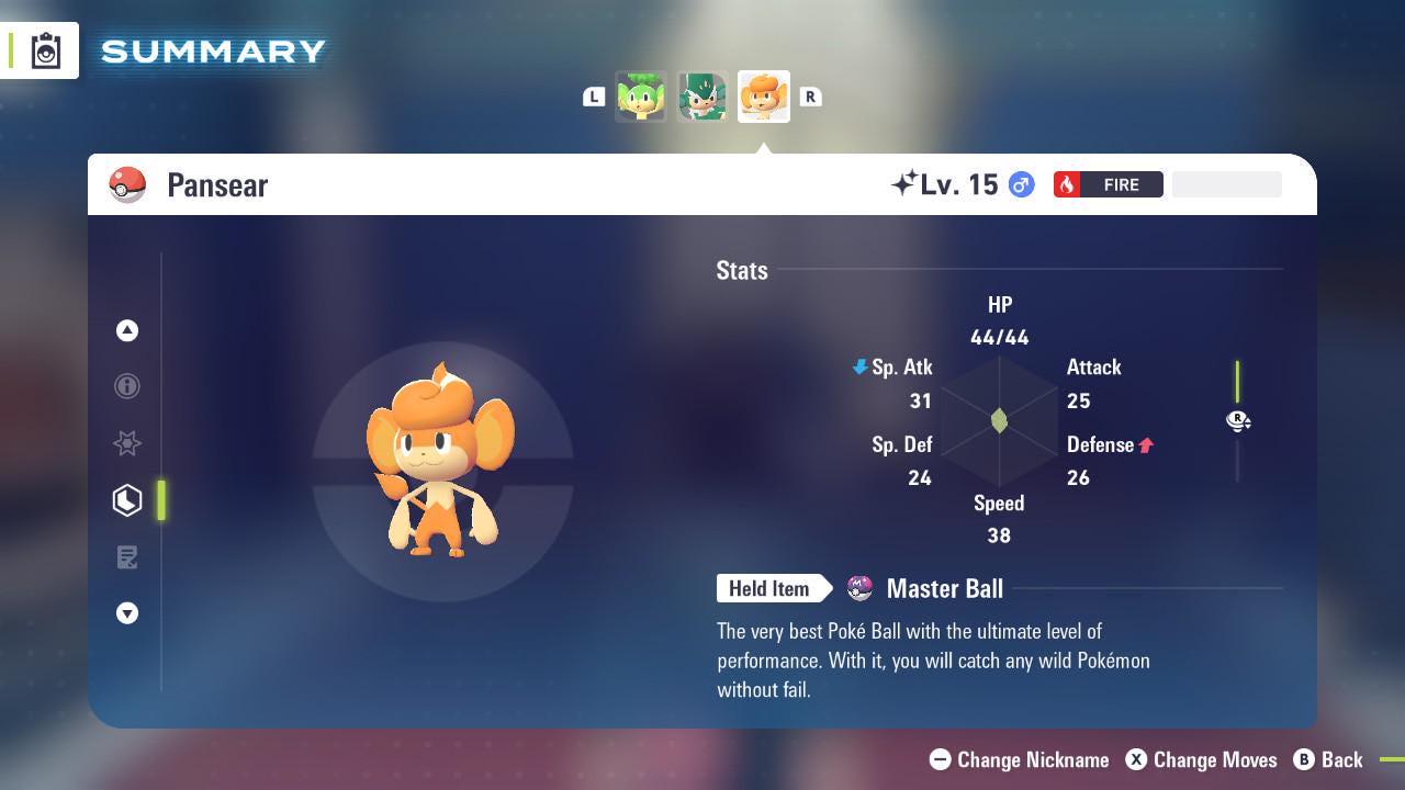 Foto de la carta Pokémon Shiny PANSEAR Pokémon Legends ZA 6IV Listo para la Batalla Competitiva