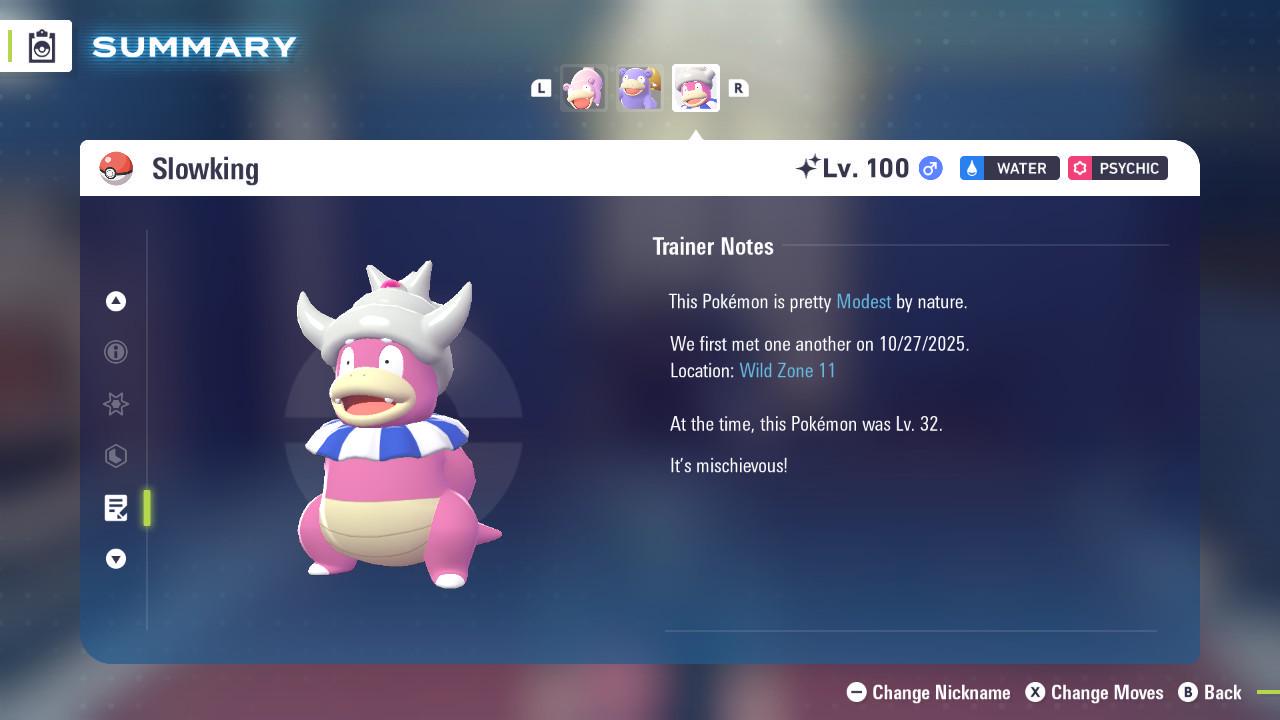 Foto de la carta Pokémon SLOWKING Variocolor Pokémon Leyendas ZA 6IV Competitivo Listo para la batalla 4