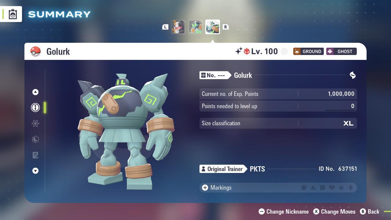 Foto de la carta Pokémon Shiny Alpha Golurk Pokemon Legends Za Mega Dimension DLC 6IV Listo para el Combate Competitivo 3
