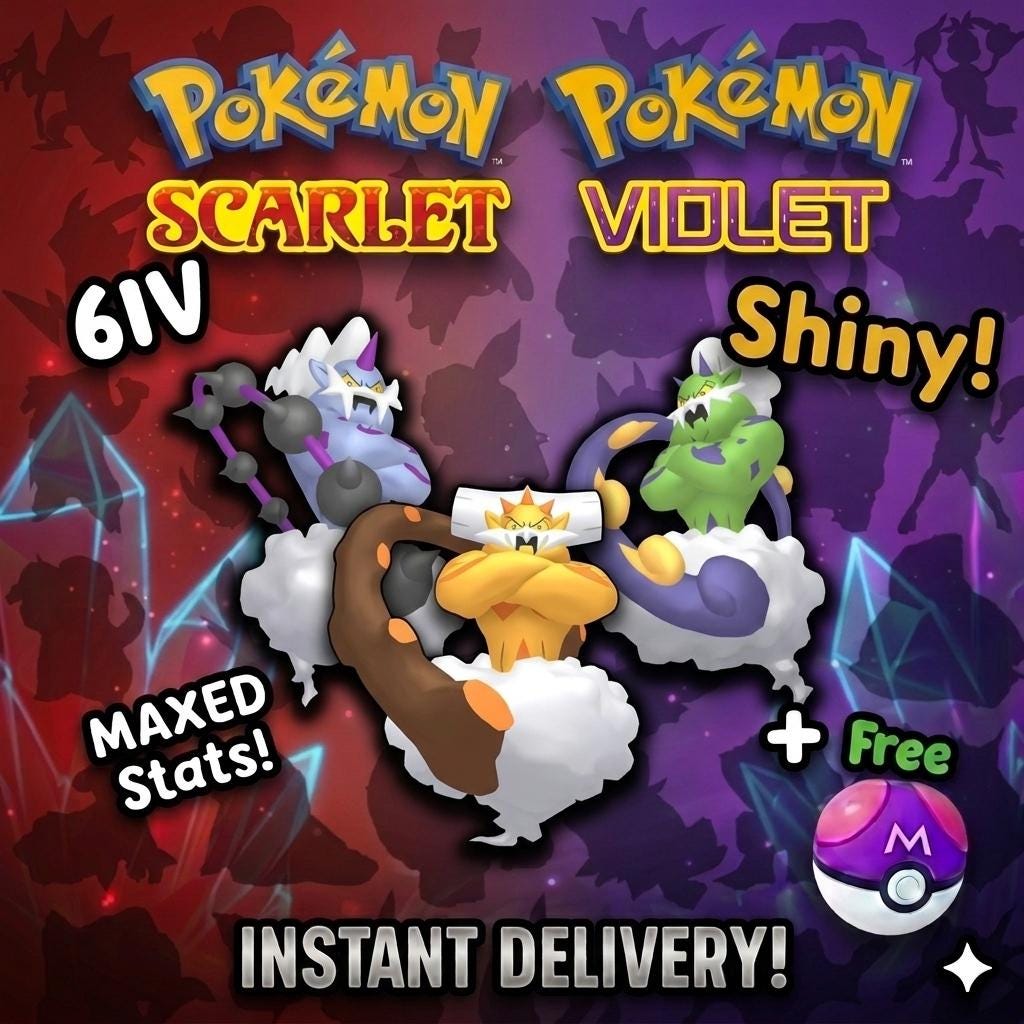 SHINY Tornadus, Thundurus, Landorus Bundle Pack 6IV EV Pokémon Scarlet and Violet 6IV Competitive Battle Ready – Scarlet & Violet Bundles Pokémon card photo