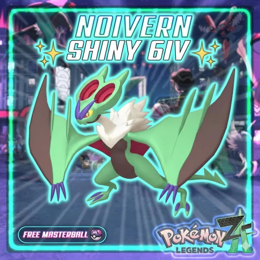 Shiny NOIVERN Pokémon Legends ZA 6IV Competitive Battle Ready Pokémon card photo