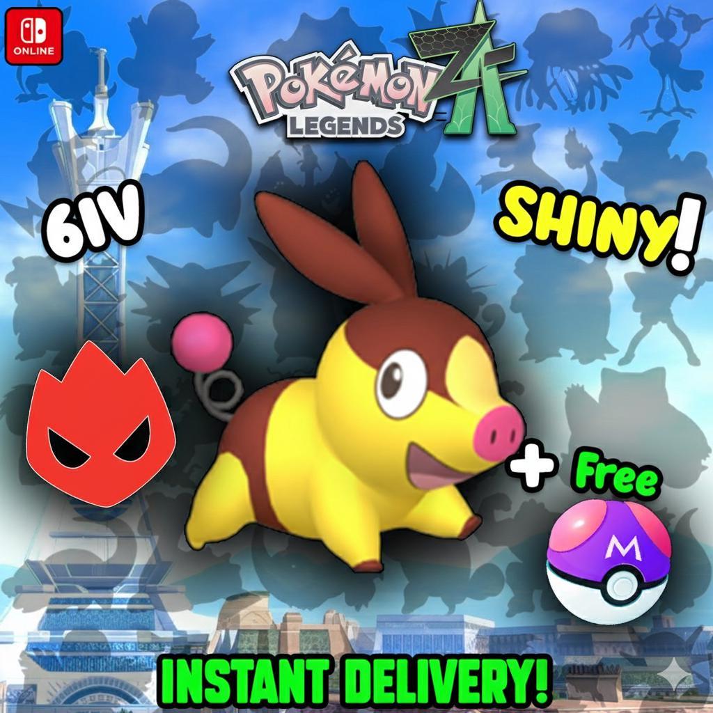 Foto de la carta Pokémon Pokemon Za Lvl 5 Firme SHINY ALPHA 6IV Tepig Pokémon Legends ZA 6IV Competitivo Listo para la Batalla