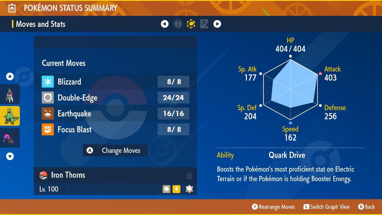SHINY 6iv IRON THORNS Pokémon Scarlet and Violet 6IV Competitive Battle Ready Pokémon card photo 3