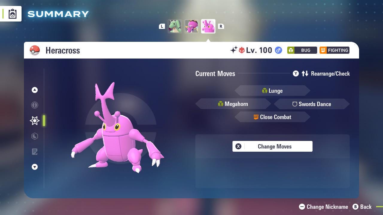 Фото покемона Блестящий Альфа Heracross Pokémon Legends ZA 6IV Готов к состязательным битвам 4